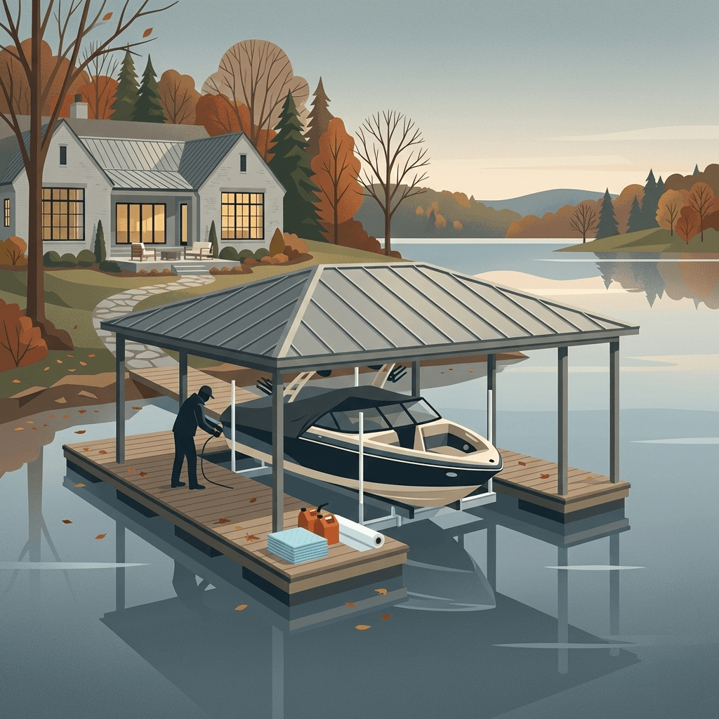 Boat winterization service on Lake Norman